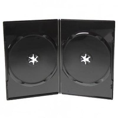Dailygoods- DVD Hoesjes 7 mm - Dubbele Cases - Slim - Zwart - 25-pack - Opbergsysteem