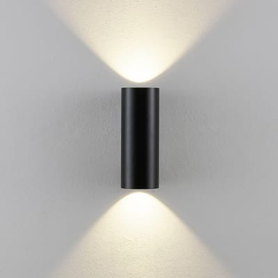 Deko-Light Buitenwandlamp CAN, zwart, 2-lamps, Ø 8 cm IP65 metaal GU10