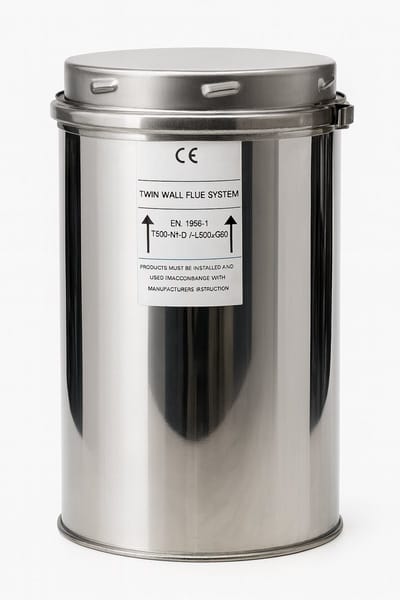 Rookgasbuis RVS Twin Wall – Verstelbare Pijp 280–500 mm – Ø150 mm Binnenmaat – Dubbelwandig Geïsoleerd Rookgaskanaal voor Multi-Fuel Kachels – CE-gecertificeerd – EN 1856-1 – Ideaal voor houtkachels, pelletkachels en allesbranders