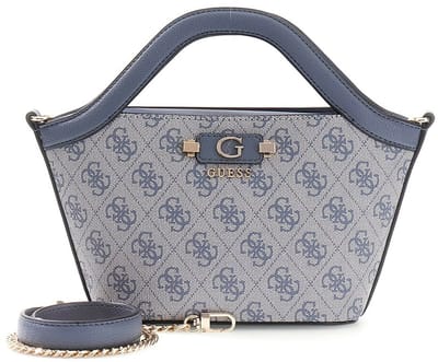 GUESS handtas schoudertas Lindsey Mini Tote Slate Logo blauwgrijs
