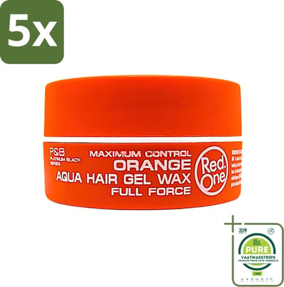 5 x Red One - Haarwax - Aqua Orange - Verfrissende Styling - Voor Sterke Hold & Glanzende Finish - 150 ml - Grootverpakking - Haarwax - Aqua Orange - Frisse Styling - Stijlvol Haar - Hold