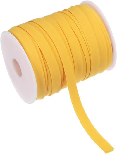 Dubbelgevouwen Bias Binding 1/2 Inch 50m Katoen voor Naaien, Quilten en DIY Projecten - Geel