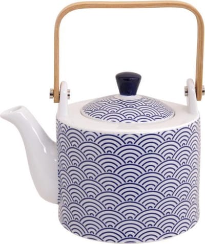 Tokyo Design Studio - Nippon Blue - Theepot - 800 ml - Porselein - Uitneembaar Theefilter - Geschenkset