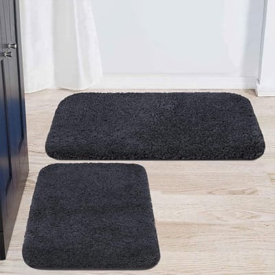 Microvezelbadmattenset, 3-delige antislip wasbare badmat en toiletmat, absorberende badkamertapijtset, turkoois