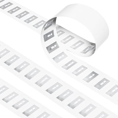 Daity 200 NFC-tagstickers met NTAG213 NFC-chip - transparante zelfklevende labels - blanco herschrijfbare RFID-tagstickers - geschikt voor alle NFC-compatibele smartphones en apparaten (zilver).