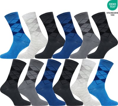 12 Pack - Gianvaglia Heren Sokken 12-pack katoen maat 39-42 SK-207