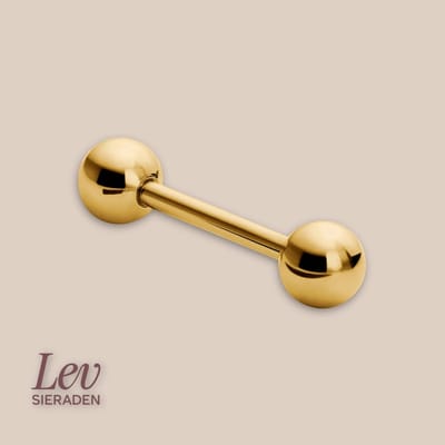 Lev Sieraden - Goud kleurig - chirurgisch stalen - Micro barbell piercing - 0.8mm dik met 5 mm balletjes - Wenkbrauw piercing