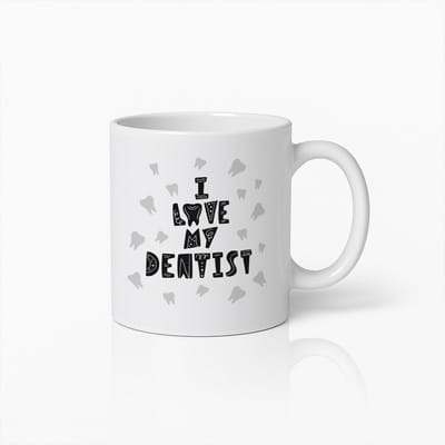 I Love My Dentist Mok 330ml – Grappig Keramisch Cadeau voor Tandartsen en Patiënten