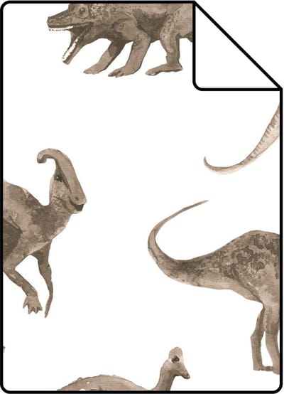 Proefstaal ESTAhome behang dinosaurussen donker beige - 26.5 x 21 cm - 131202-S