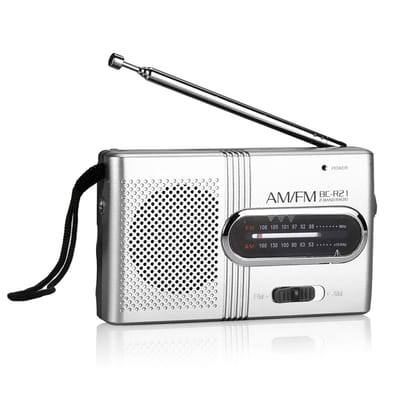 Draagbare AM/FM Mini Radio - Universele Muziekspeler met Stereo Luidsprekers - Lichtgewicht Ontwerp - Voor Reizen & Buiten - Zwart - Compact - 1 Stuk