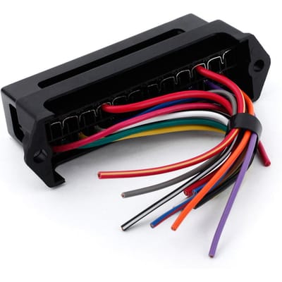 12-weg DC32V Circuit Auto Aanhanger Auto Steekzekeringkast Blok Houder ATC ATO 2 ingangen 12 uitgangen Draad black
