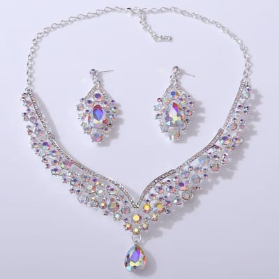 Ensembles de Bijoux de Mariée Royal Queen pour Femmes Ensembles de Colliers et Boucles d'Oreilles de Luxe Robe de Mariage Ensemble de Bijoux de Mariée Accessoires