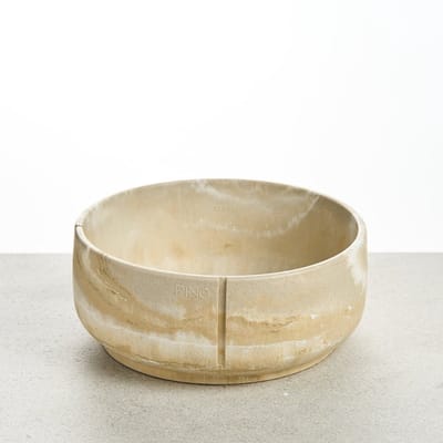 PINO Sandstone Hondenvoerbak Classic Feeder (hondenkom) - Beige (Owl Greige) Marmer - Large ⌀21cm - 2000ml