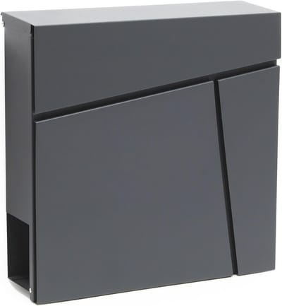 Moderne brievenbus met krantenrol - Wandmontage - Poedercoating - Antraciet