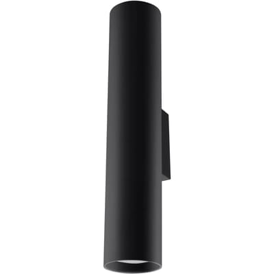 Sollux Lighting Wandlamp Lagos - GU10 - zwart - staal - 30x6x8cm