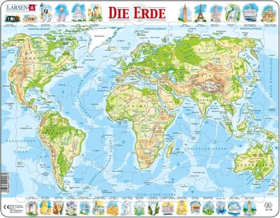 Wereld Puzzel - Geografie Puzzel - Educatief Spelen - Met Figuurstukken - 80 Stukjes - Multicolor