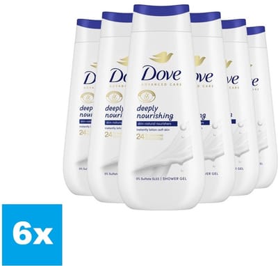 Dove Advanced Care Verzorgende Douchegel - Deeply Nourishing - 6 x 225 ml - Voordeelverpakking