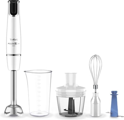 Tefal InfinyForce HB9441 - Staafmixer - Inclusief Mengbeker, Hakmolen, Garde en Ice-crusher - Ergonomische Snelheidsregeling - Geschikt voor Sauzen en Soepen - Wit - 1000W