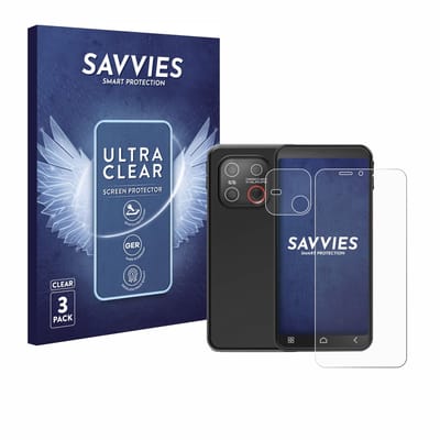 Savvies - Screenprotector voor Emporia Smart 7 Lite (Voor+Camera) - Folie Beschermfolie transparant 6 Stuks