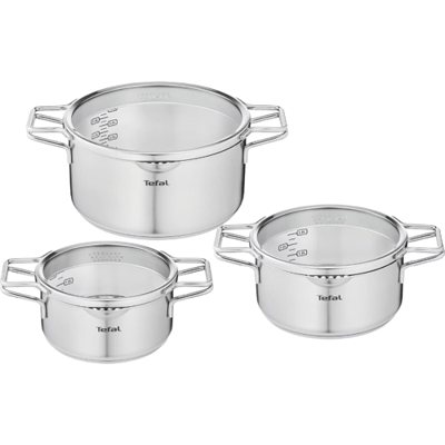 Tefal Nordica - Pannenset - 3-delig - Inductie - RVS - Geschikt voor alle warmtebronnen