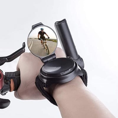 Sogiol® Fietsspiegels - Polsspiegel - Reflectoren - Links & Rechts - Fietsachteruitkijkspiegel - 360° Draaibaar - Opvouwbaar - Voor Fiets, MTB & Racefiets - Zwart