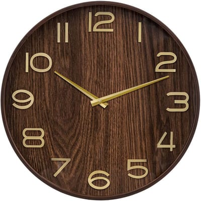 Eazy Living Wandklok Ø 55 cm Garance Donker Hout