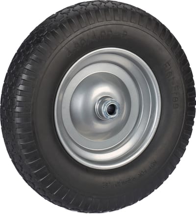 kruiwagenwiel 4.00-8 - massief rubber - stalen velg - lekvrij - 100 kg - zwart-grijs