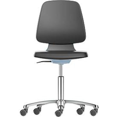 Labsit bureaudraaistoel, kunstleer, wielen, B 450 x D 420 x H 450 - 650 mm, blauw