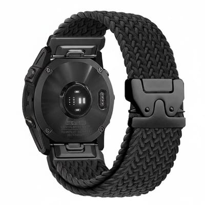 Nylon bandje - geschikt voor Garmin Fenix 5S (Plus) / 6S / 7S / 8 (43 mm) / Approach S12 / S42 / S70 42 mm / Epix Pro (Gen 2) 42 mm / D2 Delta S / Mk3(i) 42 mm - zwart