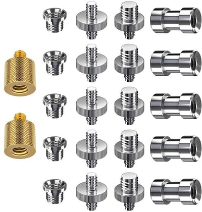 Schroef Adapter Set - Draad Converters - Camera Bevestiging - 22 Delig - Standaard Maten - Zilver