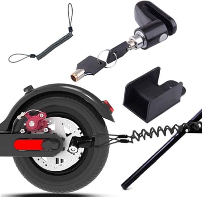 SnelShoppen - E-Scooter Slot voor Disc Brake, Antidiefstal Beveiliging, Lichtgewicht en Compact, Geschikt voor Elektrische Scooter, Inclusief Reminder