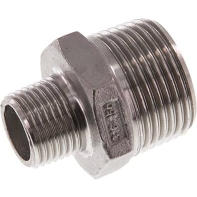 R 1'' x R 1/2'' RVS Borstnippel 16 Bar
