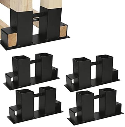 Set van 4 Houten Stapelhulp voor Brandhout - Stabiele Opbergoplossing voor Binnen en Buiten