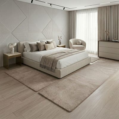 FLOORDIREKT Slaapkamen vloerkleed - Sundae - Set - Beige - 1 Loper 67 x 250 cm + 2 Loper 67 x 140 cm