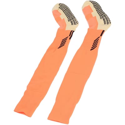 Voetbalsokken, antislip, zweetabsorberend, dempend, verdikt, professioneel, met goede grip voor voetbal. Oranje oranje