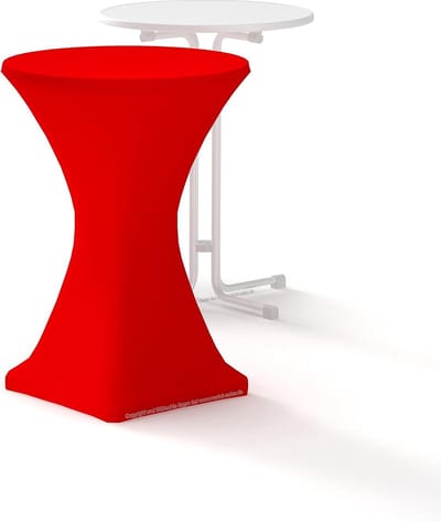 Statafelhoes Stretch - Hoes Premium - Feest Decoratie - Dikke Kwaliteit Stof - 85cm Diameter 120cm Hoog - Signaalrood