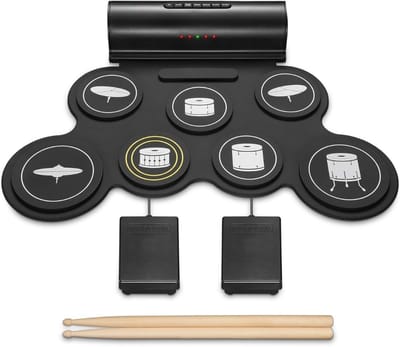 TIM® Drumstel Elektronisch - Drumstel - Drumstel Elektronisch Volwassen - Zwart - ‎44cm x 28cm x 6cm