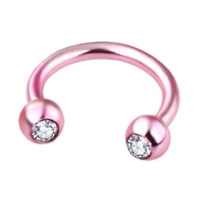 Roze Met Steentjes - Neus / Septum / Helix Piercing