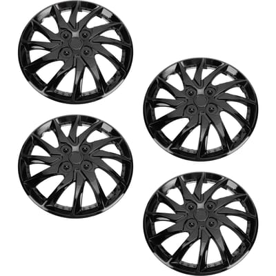 4 pièces 14 pouces Enjoliveurs de roue de moyeu Protecteur Tendance R14 Remplacement de moyeu pour la plupart des voitures Camion SUV black