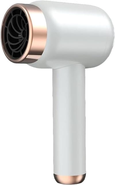 Draadloze föhn met diffuser, snelle handmatige styling, warme en koude ionen, geschikt voor alle haartypes (wit).
