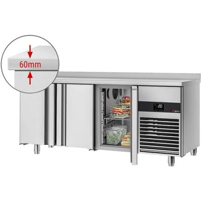 GGM Gastro Kühltisch PREMIUM - 1860x600mm - mit 3 Türen - mit Aufkantung