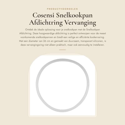 Dailygoods - Snelkookpan Afdichtring - Vervanging Accessoire - Eenvoudige installatie - Transparant Siliconen - Hoge Temperatuurbestendigheid - 26 cm...