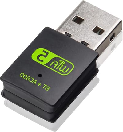SnelShoppen - Bluetooth Dongle USB Stick 600Mbps WLAN Adapter Dual Band 2.4GHz / 5GHz - PC WiFi Netwerkkaart voor Snelle Verbinding