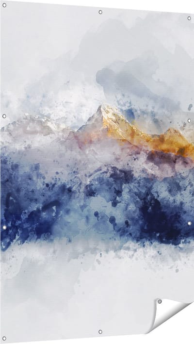 Gards Tuinposter Abstracte Kunst van Bergen - 100x150 cm - Tuindoek - Tuindecoratie - Wanddecoratie buiten - Tuinschilderij