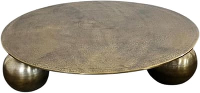 Salontafel Ziva - Gouden Tafel - Woonkamer Inrichten - Aluminium Frame - 90x90x23 cm - Goud