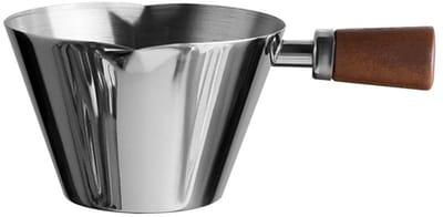 Dailygoods- Espresso Maatbeker Roestvrij Staal - Dubbele V-Vormige Uitloop - Houten Handvat - Maatbeker voor Koffie - Maatbeker voor Cocktails - Gemakkelijk schoon te maken