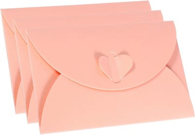 Gift Card Envelopes - Pack of 12 - Hartsluiting - Kleine Cadeaukaart Houder - Mini Envelop voor Verjaardagen - Trouwen - Roze