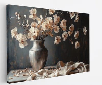 Saammp Canvas Schilderij - Roze Gekleurde Bloemen - stilleven - Abstract - 45x30 - Foto op canvas - Wanddecoratie - Modern Interieur - Woonkamer Decoratie