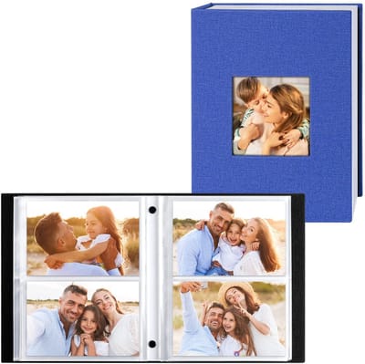 Cosensi- Fotoalbum 200 Foto's - 10x15 cm - Linnen - 50 Bladen - Schokbestendig - Stofvrij - Elegant Ontwerp - Fotosboek