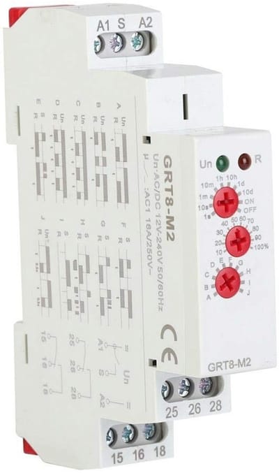 Allecto - Multifunctionele Tijdrelais - Analoge Vertraging - LED Display - Rail Montage - Delay Timer - Geschikt voor Verlichting - AC/DC 12V-240V